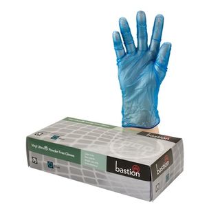 Bastion Vinyl Ultra P/F Blue Gloves Medium - UniPak