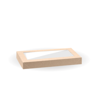Catering Tray Lid Bioboard with PLA Window X-Small - Biopak