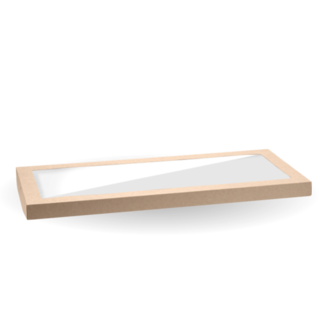 Catering Tray Lid Bioboard with PLA Window X-Large - Biopak