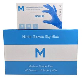 Nitrile Gloves 5.0g Sky Blue MEDIUM- Matthews