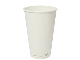 Hot Cup PLA Lined 16oz 520ml white, Pack 50 - Vegware