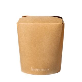 Noodle Boxes Kraft 16oz/480ml PLA - Ecoware