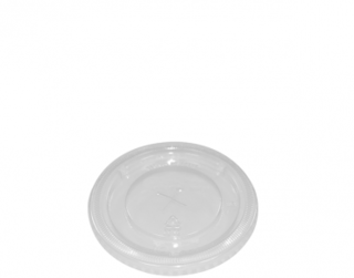 Costwise' P.E.T Cold Cup Lid Flat, with straw slot (suit 285 & 340ml cups) - Castaway