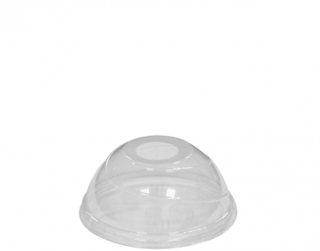Costwise' P.E.T Cold Cup Lid Domed, with straw hole (suit 285 & 340ml cups) - Castaway
