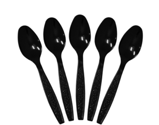 Elegance' Premium Plastic Spoons, Black 155 mm - Castaway