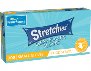 PrimeSource' Stretchies' Gloves X-LARGE - Powder Free, Clear - Castaway