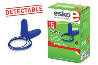Vortex Disposable Metal-detectable Earplugs (100 pairs) Blue - Esko