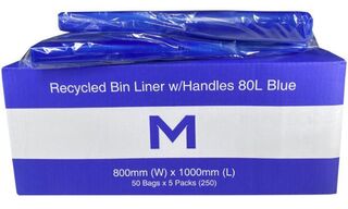 Bin Liner 80L with handles Blue - Matthews
