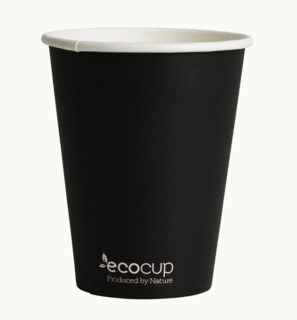 400mL Single Wall EcoCup (90mm) FSC® MIX BLACK - Ecoware