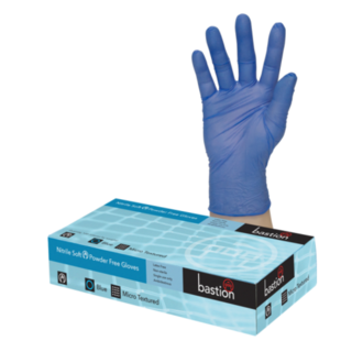 Nitrile Soft Blue Powder Free Gloves - X-LARGE - Bastion