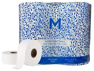 Jumbo Toilet Tissue - White, 2 Ply, 300m - Matthews