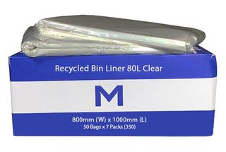 Rubbish Bag Bin Liner 80L Clear 35mu - Matthews