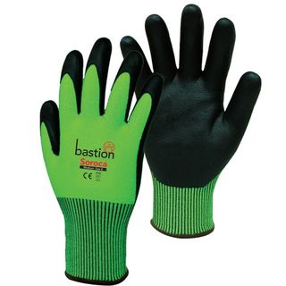 Cut 5 HPPE Gloves Green High Viz LARGE - Bastion Soroca