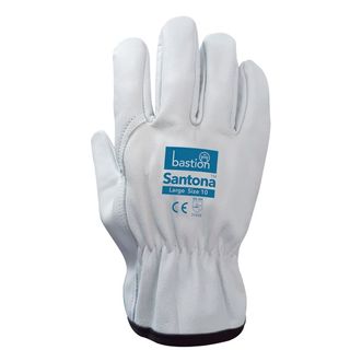Cow Grain Natural Leather, Riggers Glove Santona Large Pack 12 Pairs - Bastion