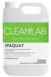 IPAQUAT 70% Ethyl Alcohol + Quot Surface Sanitiser Antibacterial 5L - CleanLab