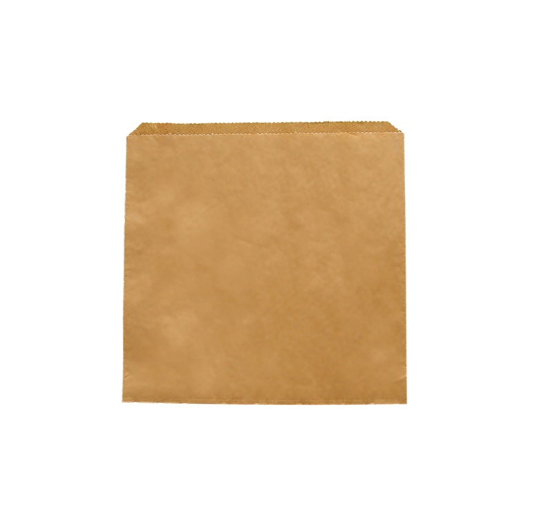 Recycled Kraft flat bag 215x215mm - Vegware
