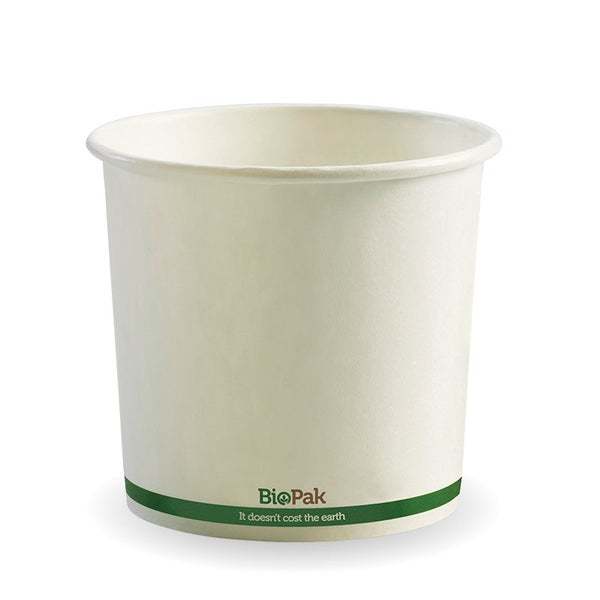 Paper BioBowl Hot/Cold 24oz White- BioPak