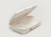 Clam Tray Sugar Cane 25x16cm 2comp, Carton 250 - Vegware