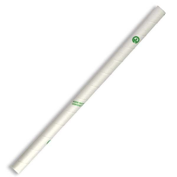 Paper Straws Jumbo BioStraw White 10mm - BioPak