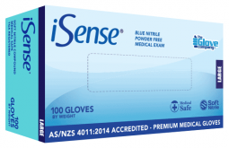 Nitrile Blue Medical PowderFree SMALL - iSense