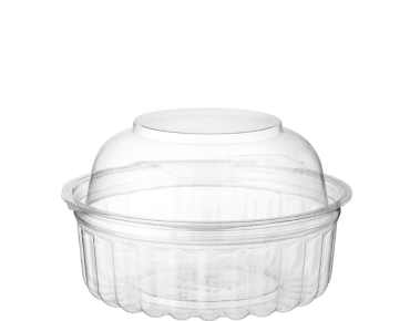 Eco-Smart' Clearview' Food Bowls 8 oz Hinged Dome Lid, Clear - Castaway