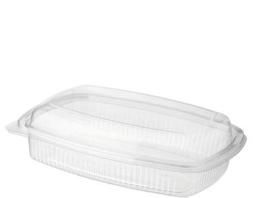 Eco-Smart' BettaSeal' Lunch Rectangular Container Medium, Hinged Dome Lid, Clear - Castaway