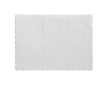 Parego' Embossed Tray Mat, Scalloped Edge, White 300x430mm - Castaway