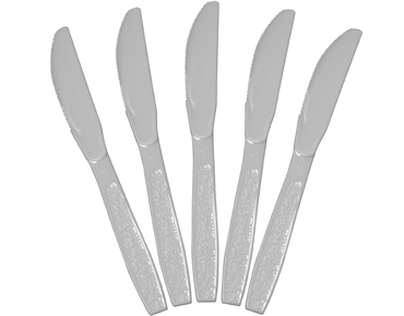 Elegance' Premium Plastic Knives, White 185 mm - Castaway