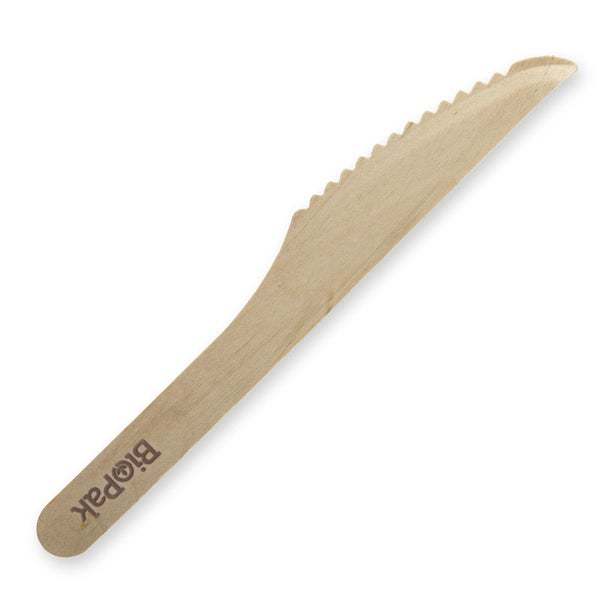 16cm Wooden Knife Coated - BioPak
