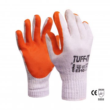 TUFF-IT' Knitted poly/cotton glove, Red latex dip, Size 11 - Esko