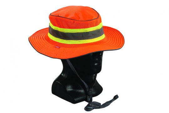 Good2Glow' Hi-Vis Full Brim Safari Hat, Orange SMALL - Esko