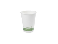 Hot Cup PLA Lined 12oz 360ml White & Green, Carton - Vegware