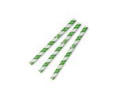 Straw 10 x 20cm PAPER green stripe, Carton 1600 - Vegware
