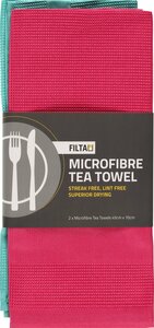 Filta XL Microfibre Tea Towel Cerise 2 pack (45cm X 70cm) - Filta
