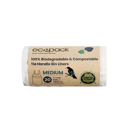 27L Kitchen Tidy Liner Compostable, Roll - Ecopack