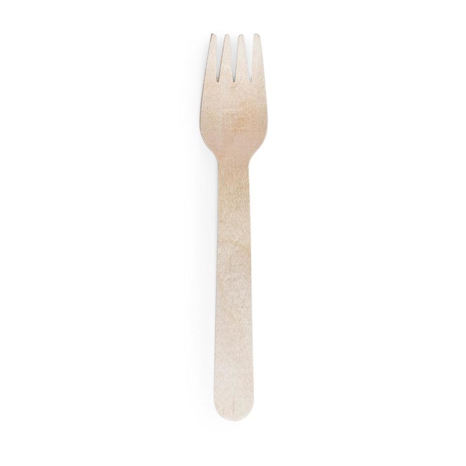 Timber fork small 14cm, Pack 100 - Vegware