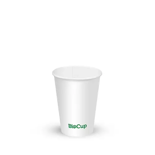 200ml / 7oz (73mm) Cold Paper Water BioCups - white - BioPak