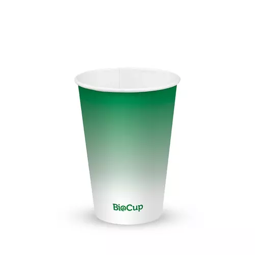 420ml / 14oz (90mm) Cold Paper BioCups - green fade - BioPak