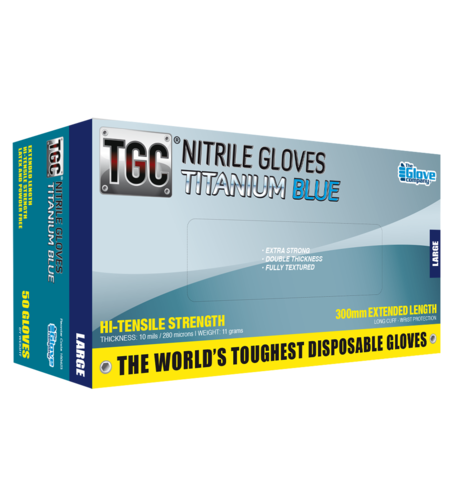 Titanium Blue Nitrile Gloves SMALL - TGC