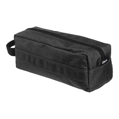 Okin Pencil Case Barrel 1 Zip Black 22x8x8cm