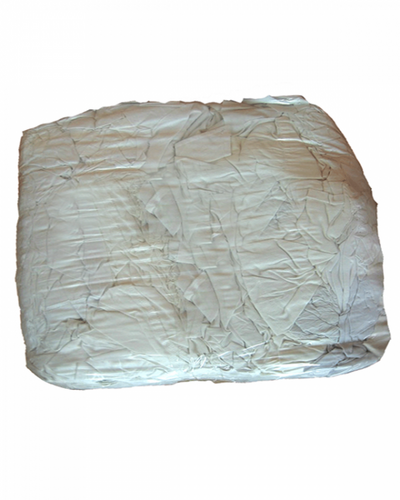 White 100% Cotton T-Shirt Rags - 10KG Bag