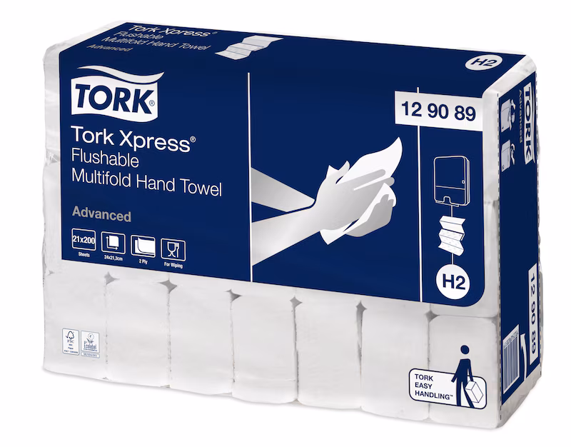 Tork Xpress H2 Multifold Flushable 2 Ply Paper Towel