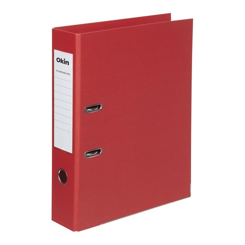 Okin Lever Arch File FS Linen Red