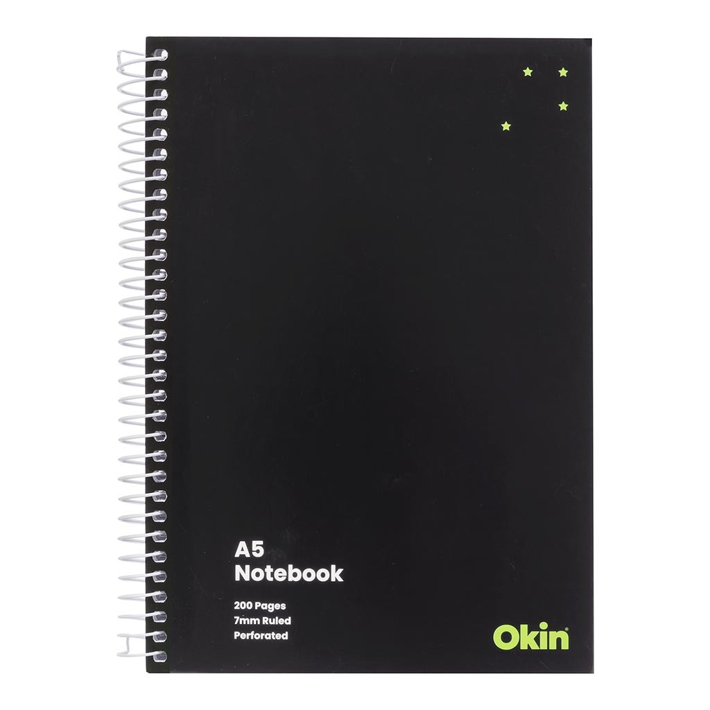 Okin Spiral Notebook A5 Soft cover 200 pg