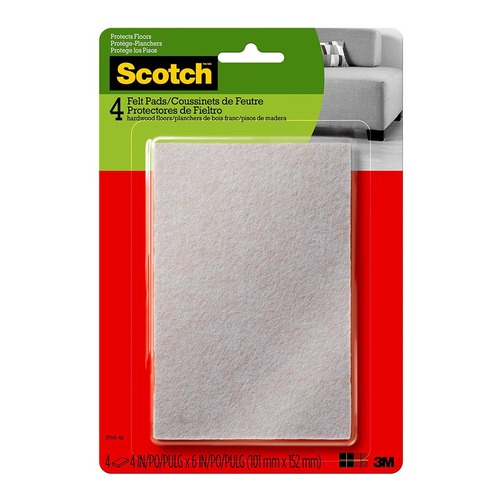 Scotch Felt Pads SP840 Rectangle Beige, Pack of 4