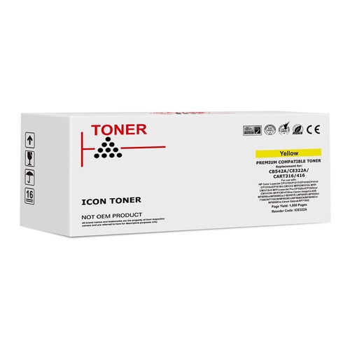 Icon Compatible HP CE322A CB542A Yellow Toner Cartridge