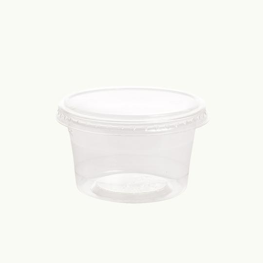 Flat Lid No Hole PLA 200ml Cold Cup & sauce cup - Ecoware