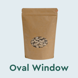 Stand up Pouch Kraft with Oval Window | Buy online today