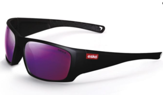 TOKYO Safety Glasses, Matt Black Frame, Lilac Mirror Lens - Esko