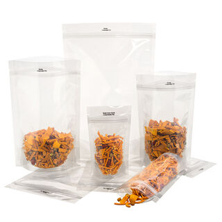 Standup Pouch Compostable Clear 150g 140x210x80mm